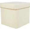 Pouf de rangement ivoire