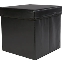 Pouf de rangement noir