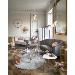 Pouf avec coffre intégré Edith rose