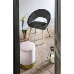 Pouf avec coffre intégré Edith rose