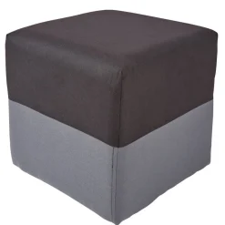 Pouf bicolore marron et beige