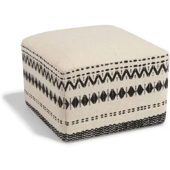 Pouf Bilal écru et noir