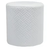 Pouf blanc cylindrique