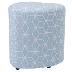 Pouf coeur bleu clair et blanc