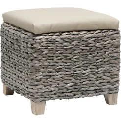 Pouf coffre carré jonc naturel