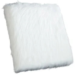 Pouf coffre Clara dessus effet fourrure blanche