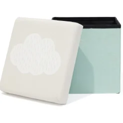 Pouf coffre cube Clara nuage - L30xP30xH30 cm