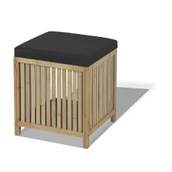 Pouf coffre en bambou Alexis 39xH45x39cm