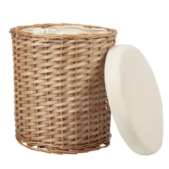 Pouf coffre en osier