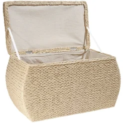 Pouf coffre en osier grand modèle