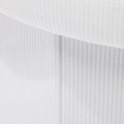 Pouf coffre rond pliable velours côtelé blanc Ø40xH36 cm