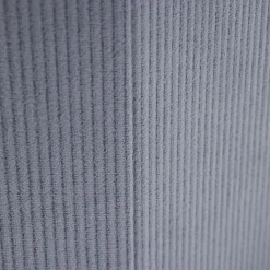 Pouf coffre rond pliable velours côtelé gris Ø40xH36 cm