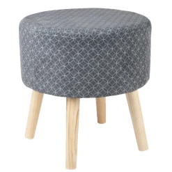 Pouf design carreau de ciment gris