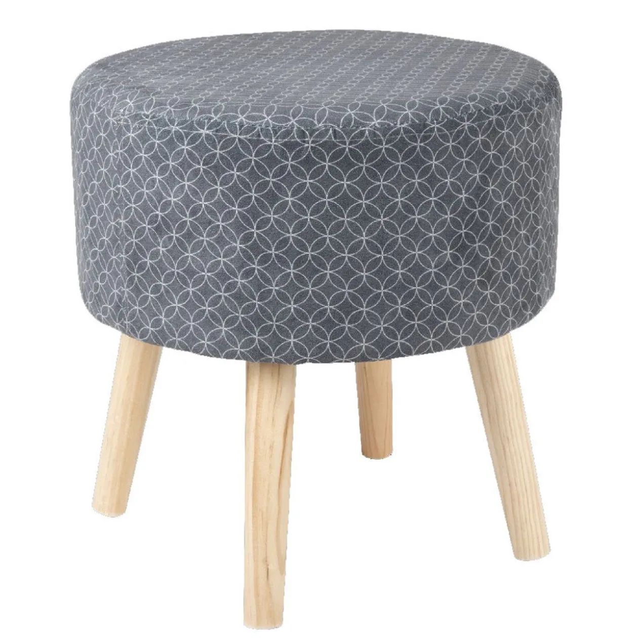 Pouf design carreau de ciment gris