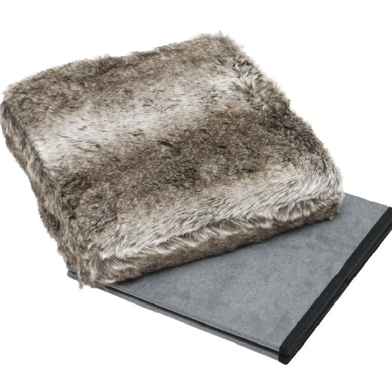 Pouf effet fourrure pliant