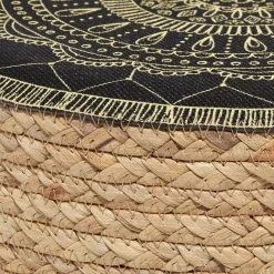 Pouf Mantra noir et naturel