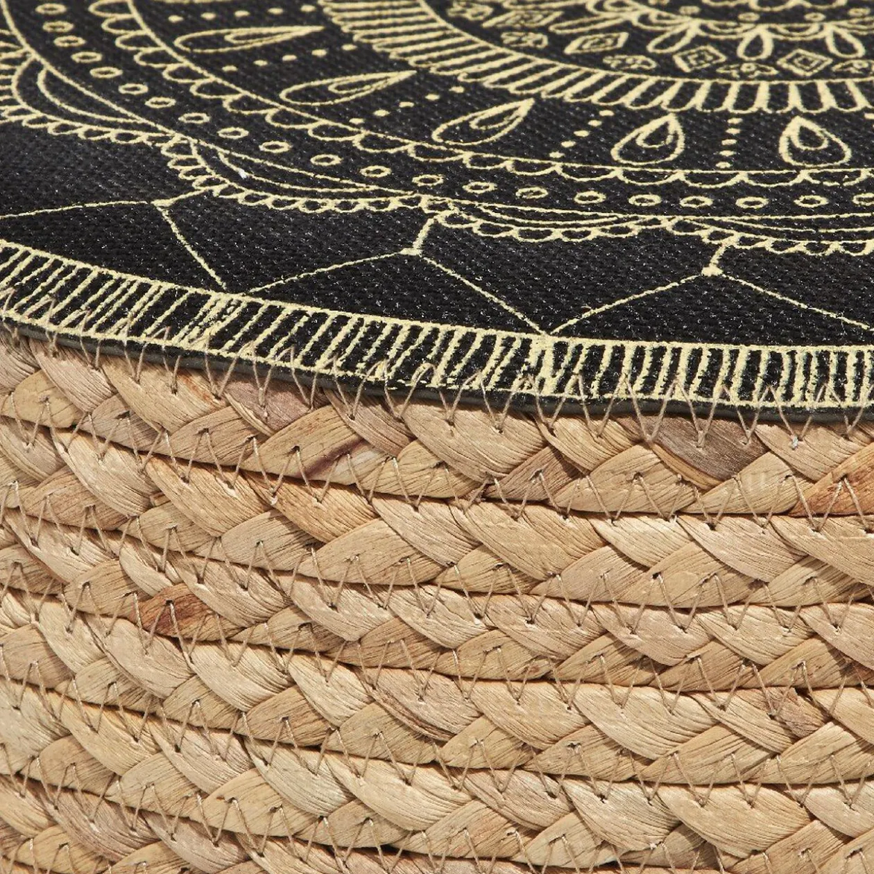 Pouf Mantra noir et naturel