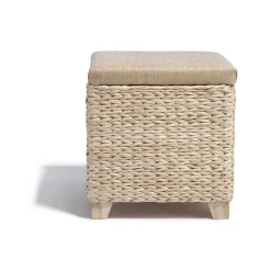 Pouf Noémie naturel avec coffre intégré