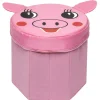 Pouf pliable cochon rose