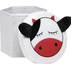 Pouf pliable vache blanc