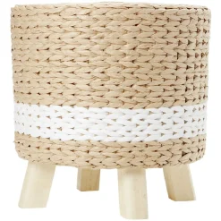 Pouf rond Thais naturel