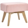 Pouf rose sur pied en bois