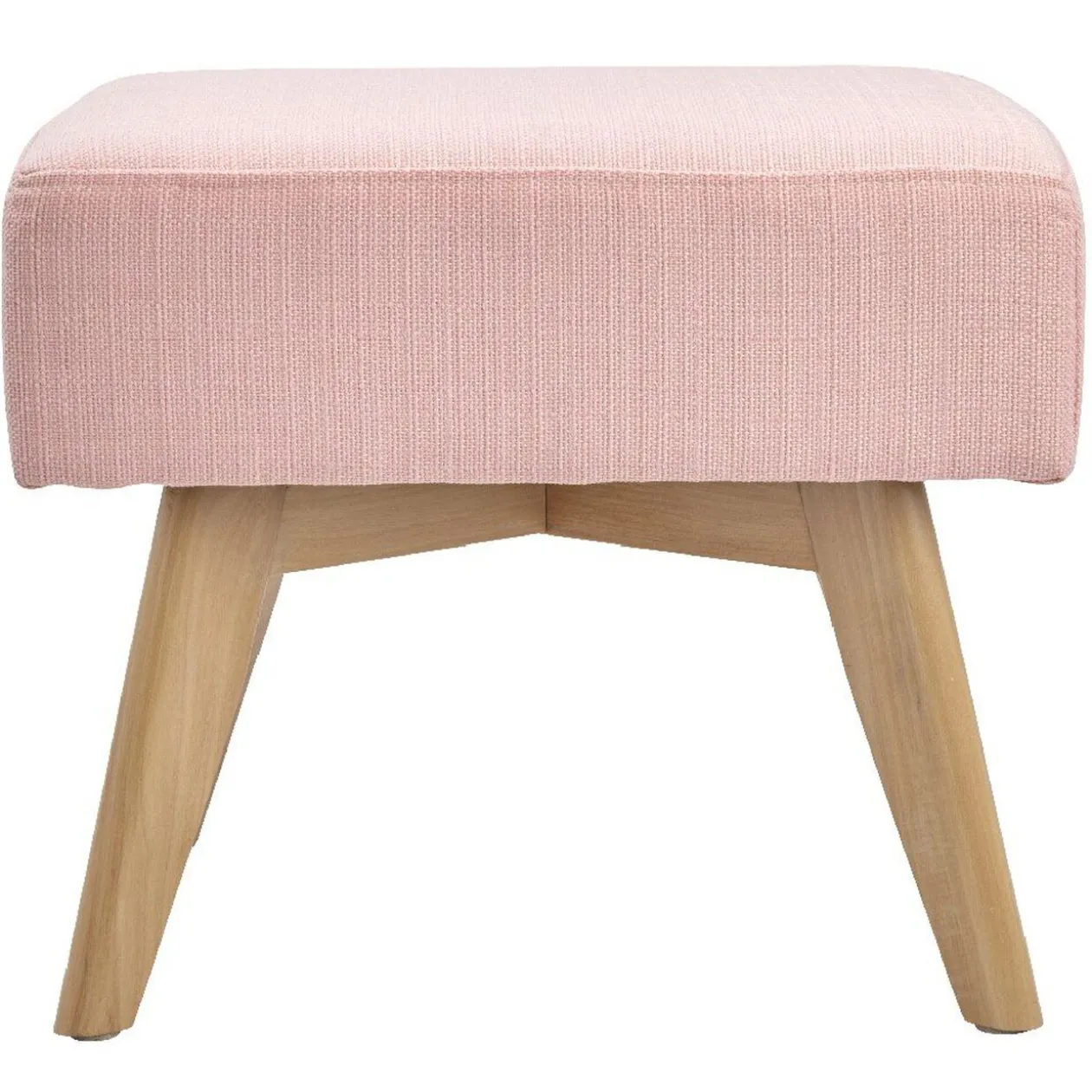 Pouf rose sur pied en bois