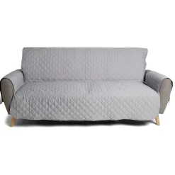 Protège canapé 3 places L279xH179cm molleton gris foncé