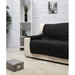 Protège canapé 3 places noir uni