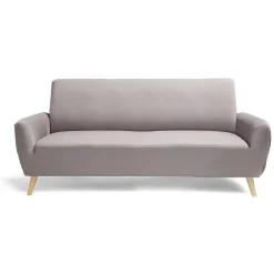 Protège canapé extensible 3 places uni gris 195 à 230 cm