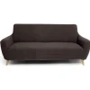 Protège canapé extensible 3 places L195-230cm effet laine bouclée gris foncé