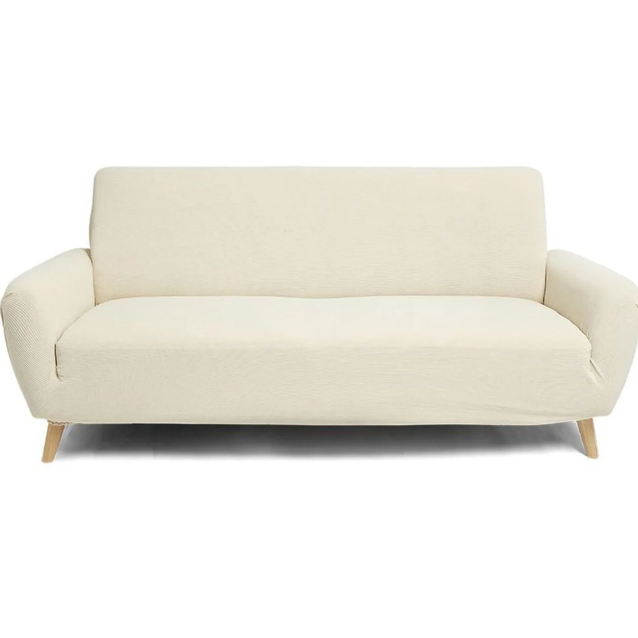 Protège canapé extensible 3 places L195-230cm velours côtelé noir