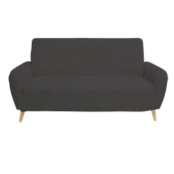 Protège canapé extensible 2 places L145-185cm velours côtelé gris foncé