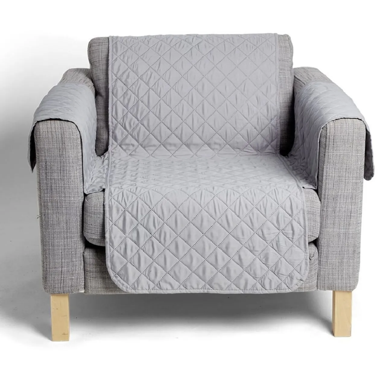 Protège fauteuil L165xH179cm molleton gris foncé