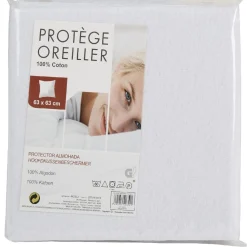 Protège oreiller blanc 63x63 cm