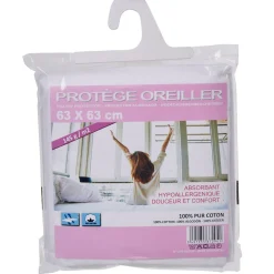 Protège oreiller carré coton molletonné 145 gr/m²