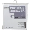 Protège oreiller Molleton anti acariens blanc 65x65 cm