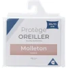 Protège oreiller rectangulaire molleton blanc 50x70cm