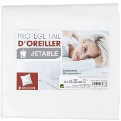 Protège taie d'oreiller jetable blanc
