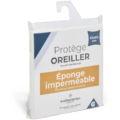 Protège-oreiller imperméable antibactérien polyester bambou 65x65cm