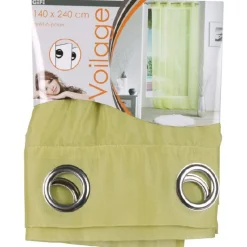 Rideau voilage à oeillets uni vert