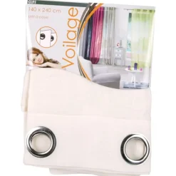 Rideau voilage à oeillets uni ficelle