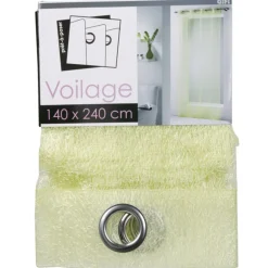 Rideau voilage à oeillets vert résille