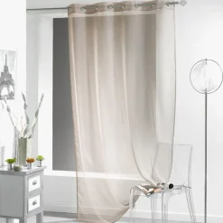 Rideau voilage à oeillets taupe