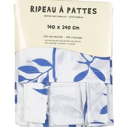 Rideau voilage à pattes imprimé feuille