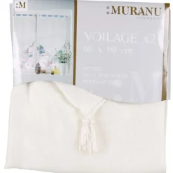 Rideau voilage à pattes ivoire x2 Muranu