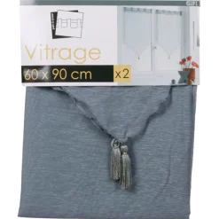 Rideau voilage gris Lissea x2