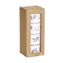 Rond de serviette en zinc motif houx Ø5cm 4 pièces