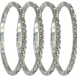 Rond de serviette strass blanc x4