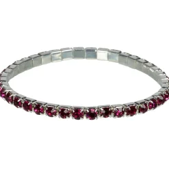 Rond de serviette strass rose fuchsia x4